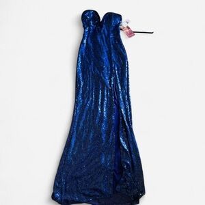 Emerald Sundae Blue Backless Dress